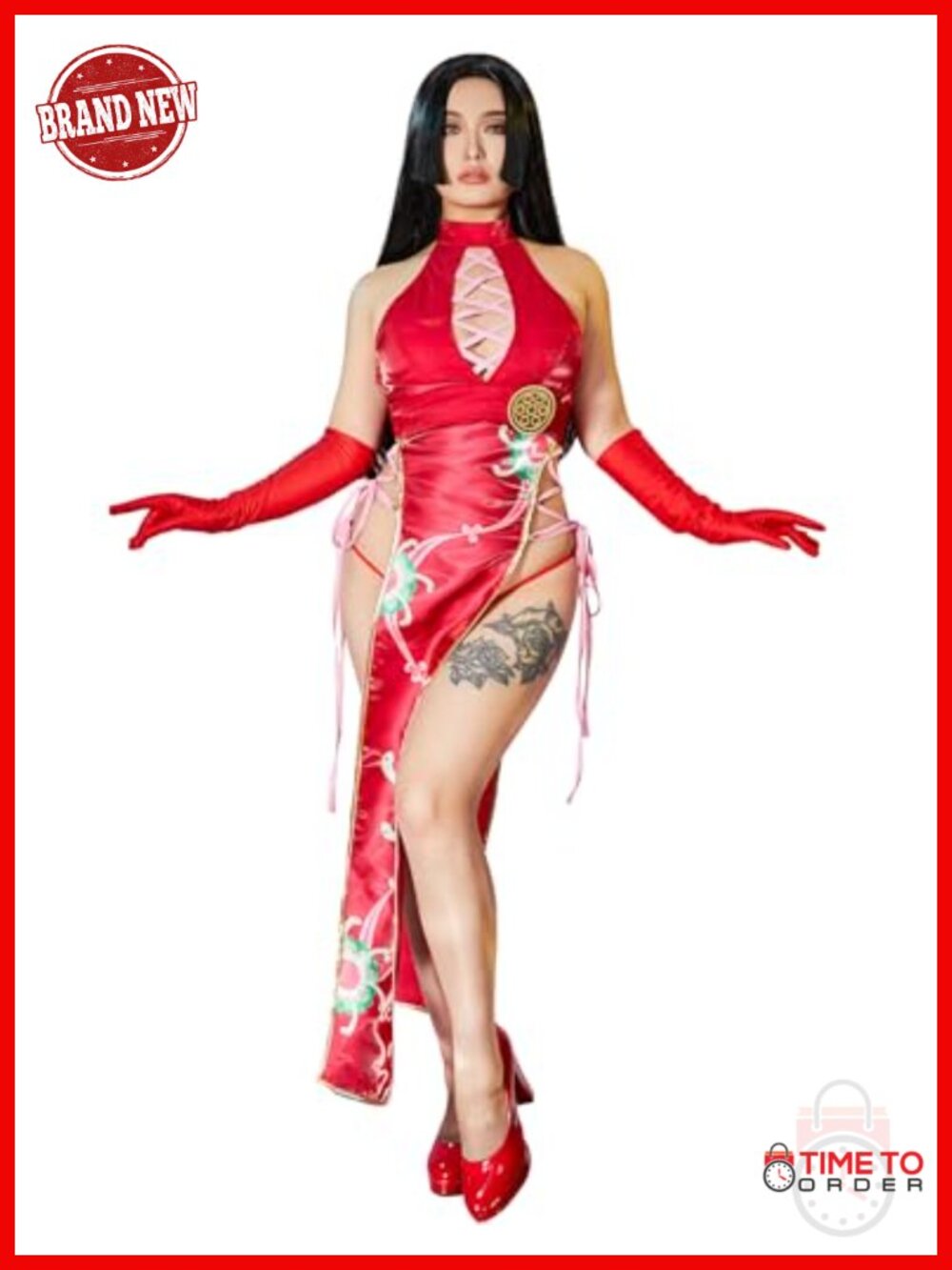 Cheongsam Halter High Slit Dress Anime Cosplay Costume